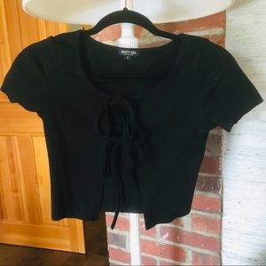 Nasty Gal double tie-front top